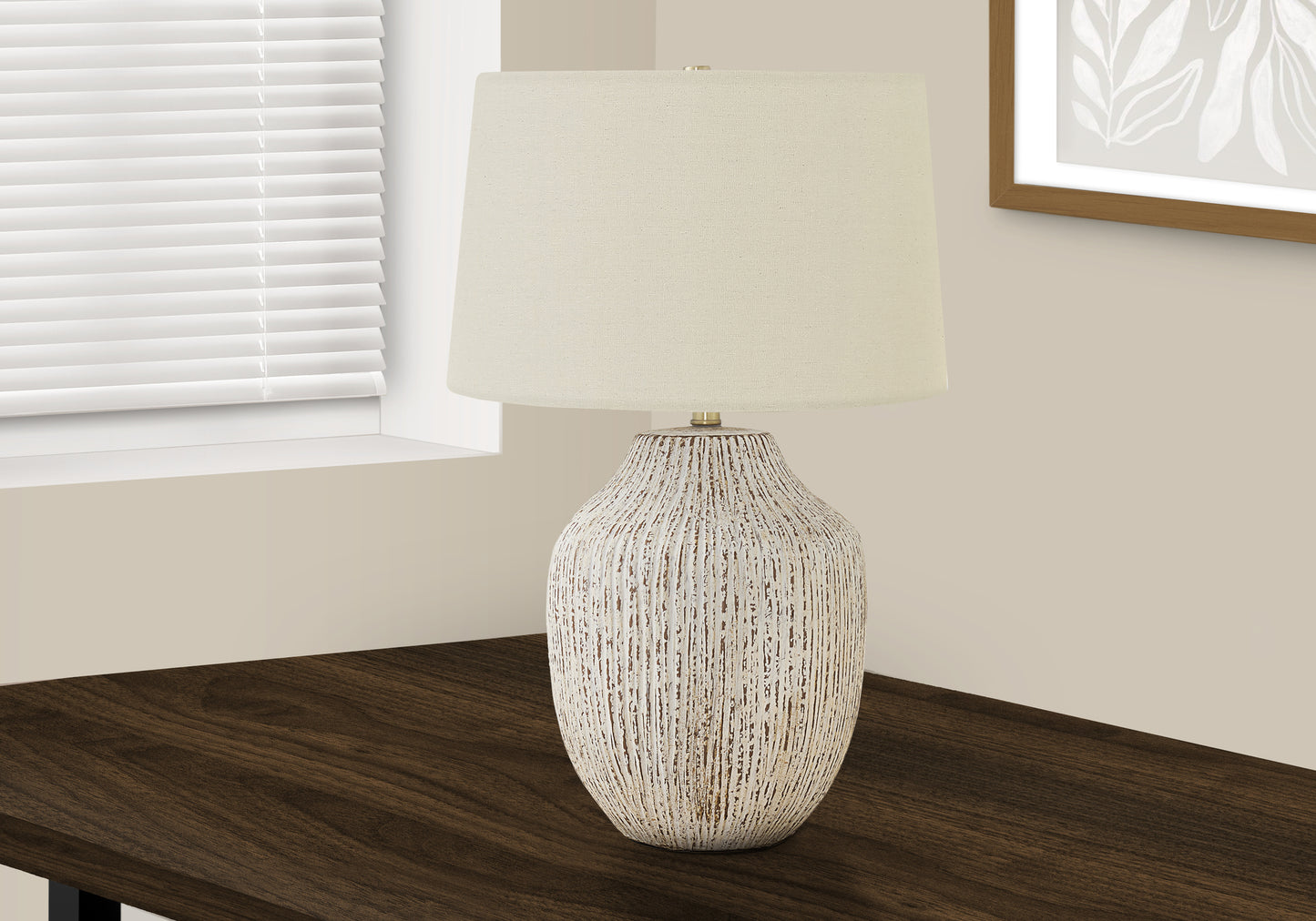 Lighting, 26"h, Table Lamp, Cream Ceramic, Ivory / Cream Shade, Transitional