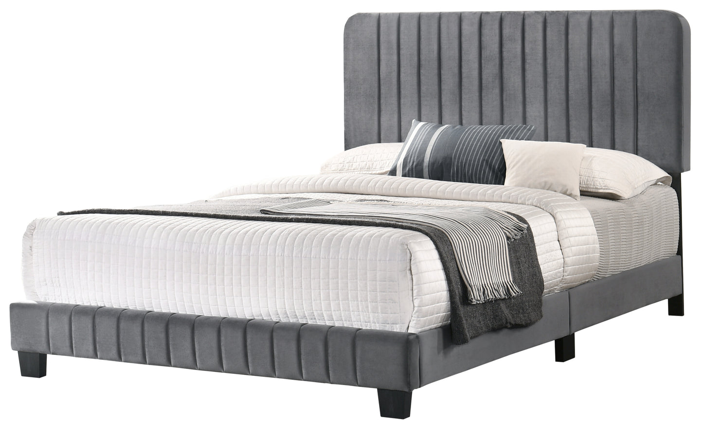 Contemporary Gray Queen Size Bed For Comfort