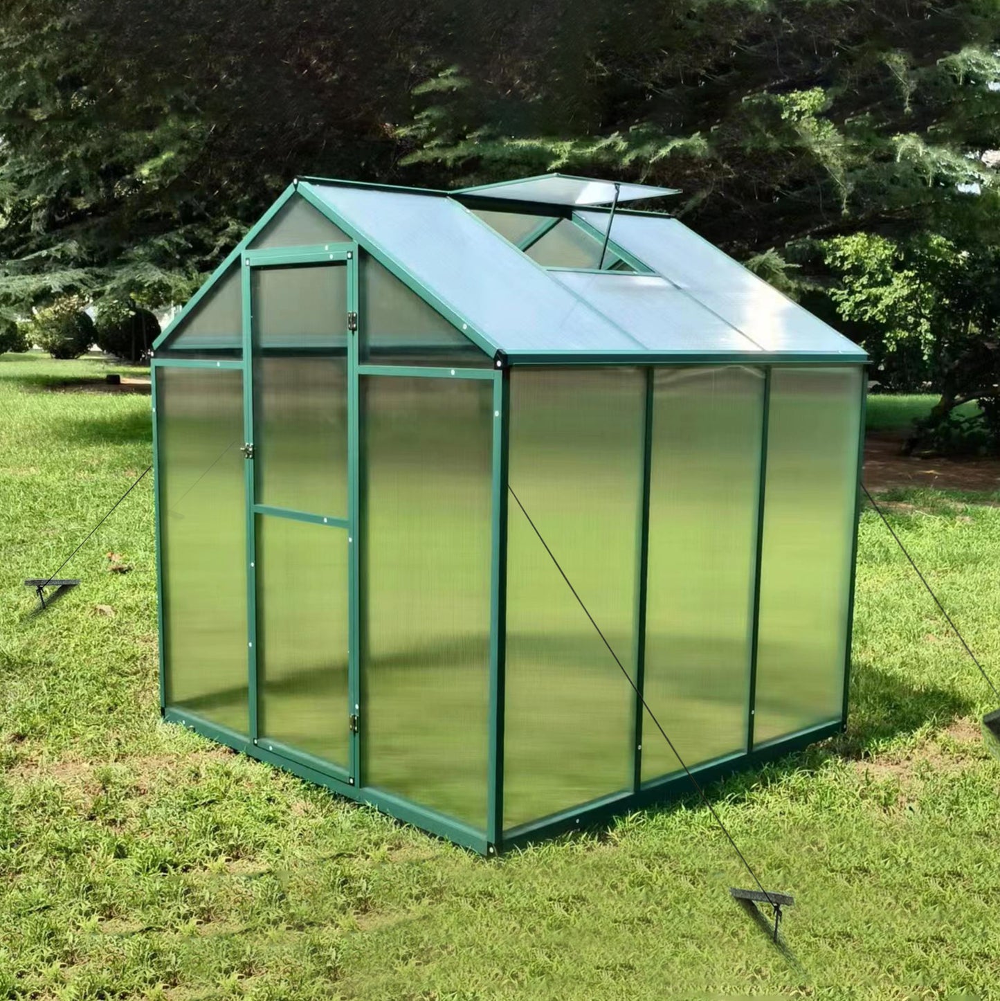 Newly marketed Gain height windproofaluminum greenhouse 6x6 FT Polycarbonate Greenhouse Raised Base and Anchor Aluminum Heavy Duty Walk-in Greenhouses for Outdoor Backyard in All Season