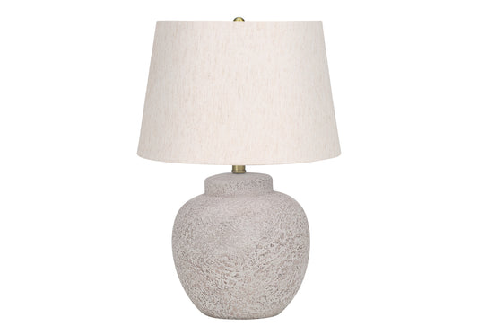 Lighting, 22"h, Table Lamp, Cream Concrete, Ivory / Cream Shade, Modern