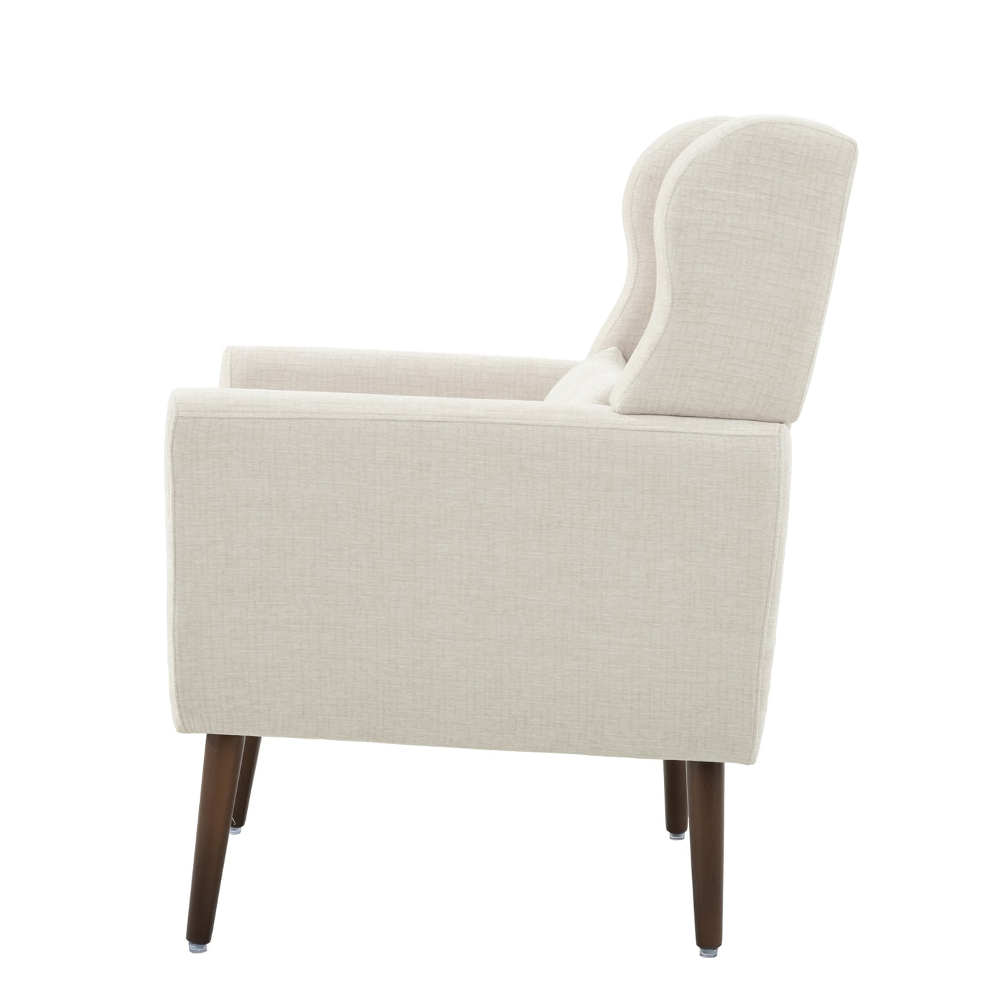 Modern Accent Chair Upholstered Foam Filled Living Room Chairs Comfy Reading Chair Mid Century Modern Chair with Chenille Fabric Lounge Arm Chairs Armchair for Living Room Bedroom (Beige)