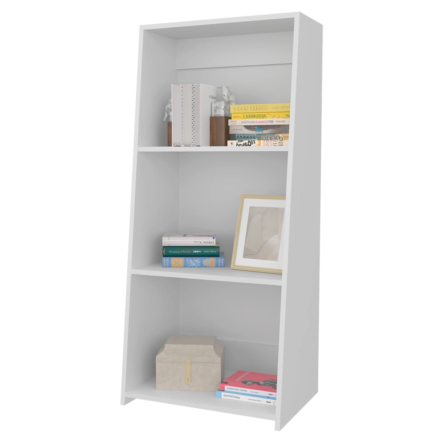 White Bookcase with Three Shelf
