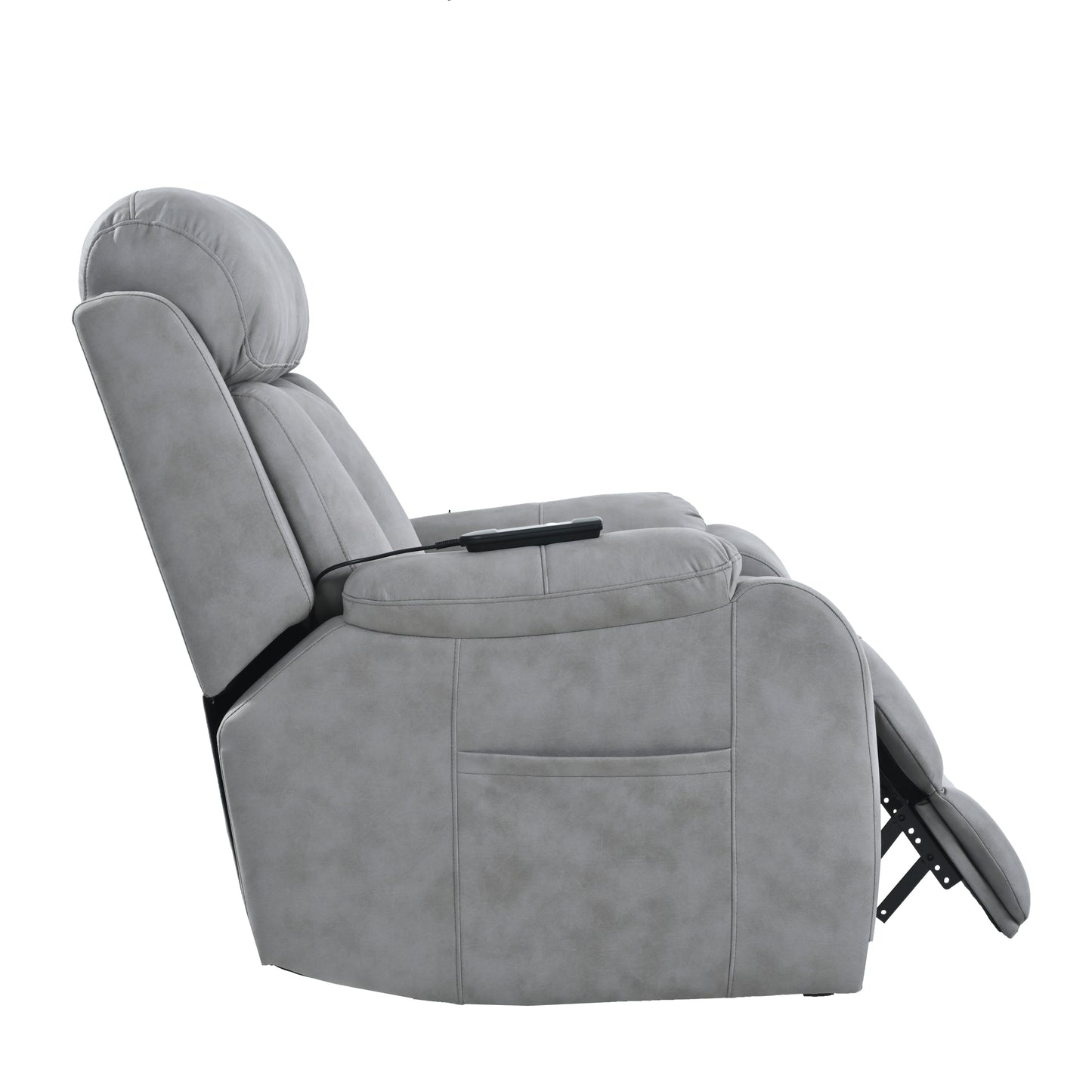 Electric Power Lift Recliner Chair for Elderly, Fabric Recliner Chair for Seniors, Home Theater Seating,Living Room Chair,Side Pocket, Remote Control (Light Gray)