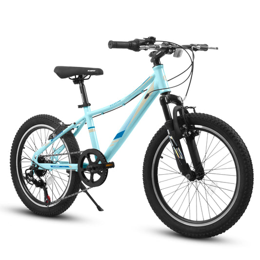 A20261 20 inch Children's Bicycle, Shock Absorbing Front Fork, 7 - Speed, V - brakes, Mountain Tire, Boys and Girls Kids Bike for Outdoor Adventure