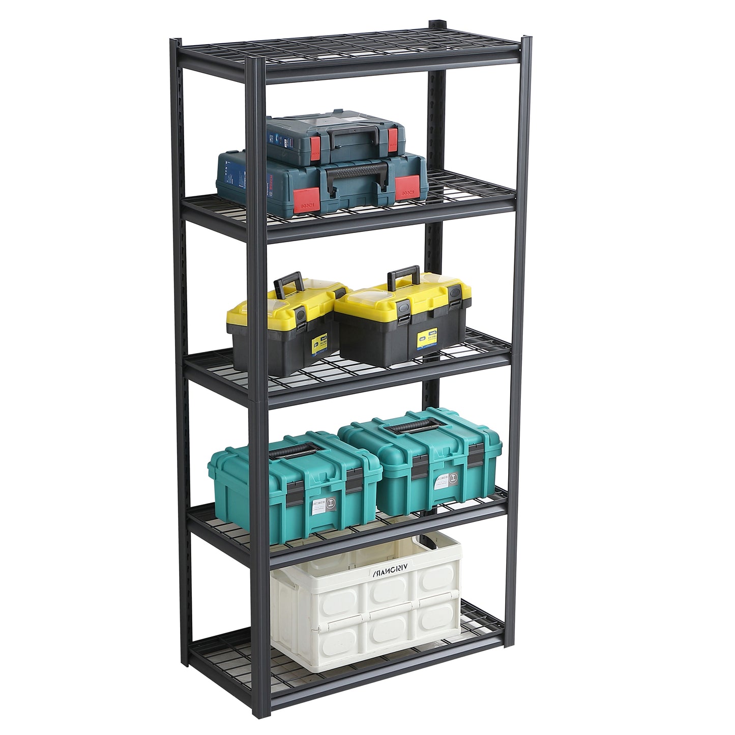 5 Tier Heavy Duty Metal Storage Shelves,Easy to Assemble,Adjustable,Storage Shelves for Basements, Garages and Kitchen, 72 "H*35.4 "W*17.7 "D