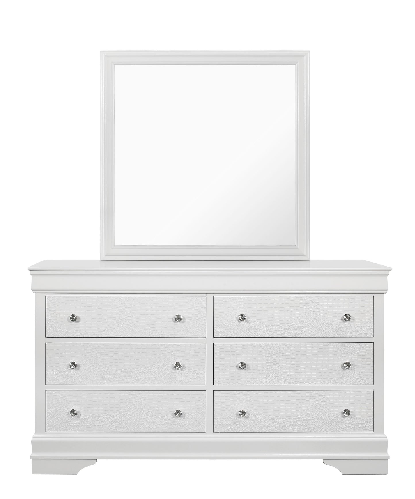 SHAKER CROCODILE METALLIC WHITE DRESSER