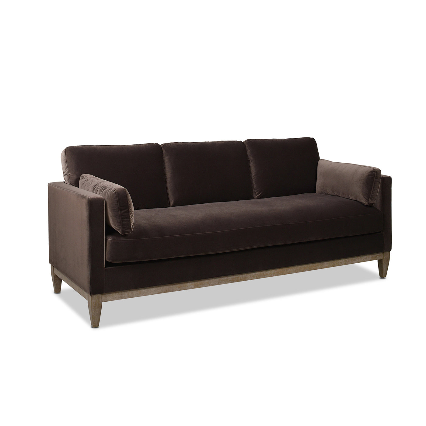 Knox 84" Modern Farmhouse Sofa, Deep Brown Performance Velvet