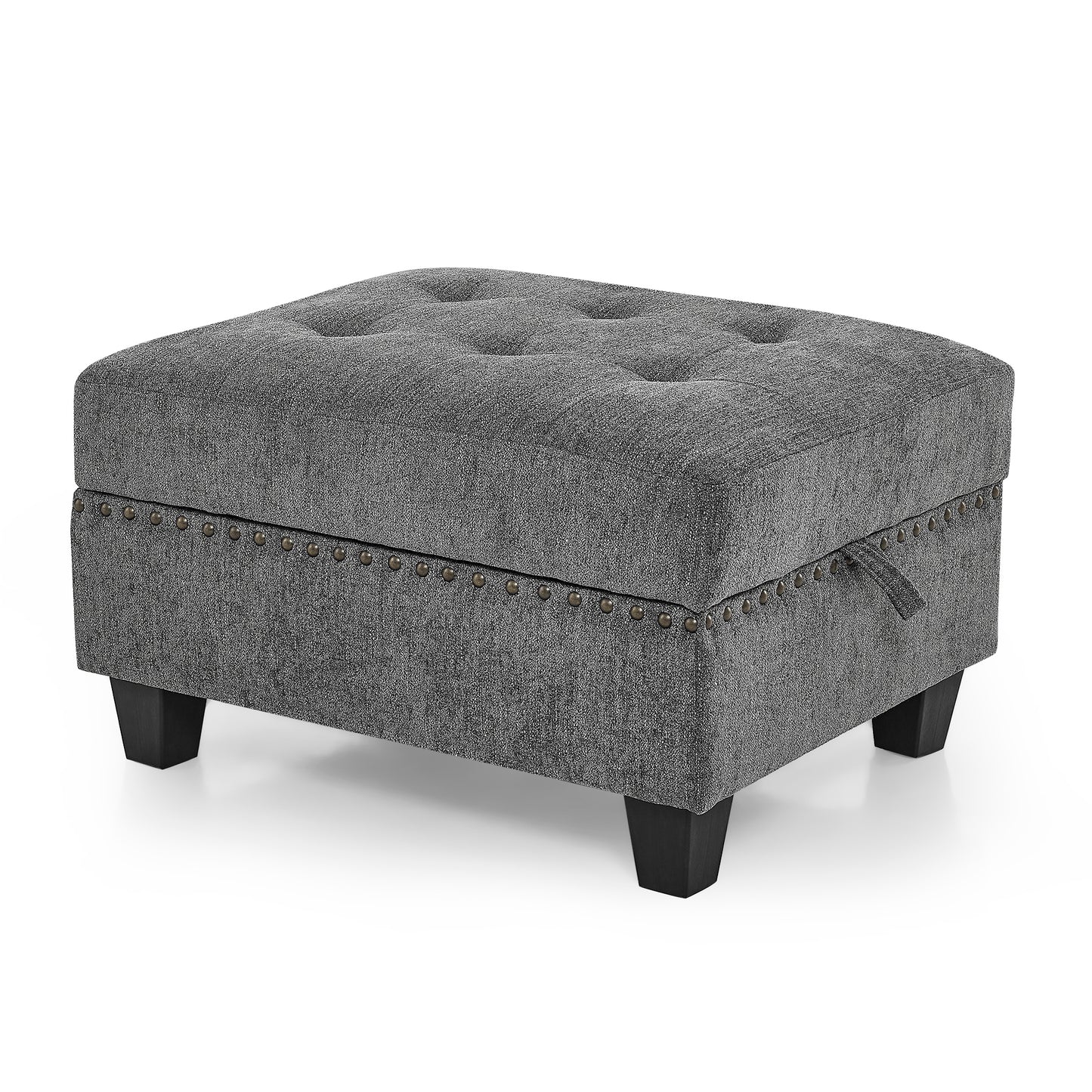 U shape Modular Sectional Sofa,DIY Combination,includes Two Single Chair ,Two Corner and Two Ottoman,Grey Chenille