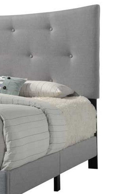 Venacha Gray Fabric Queen Bed
