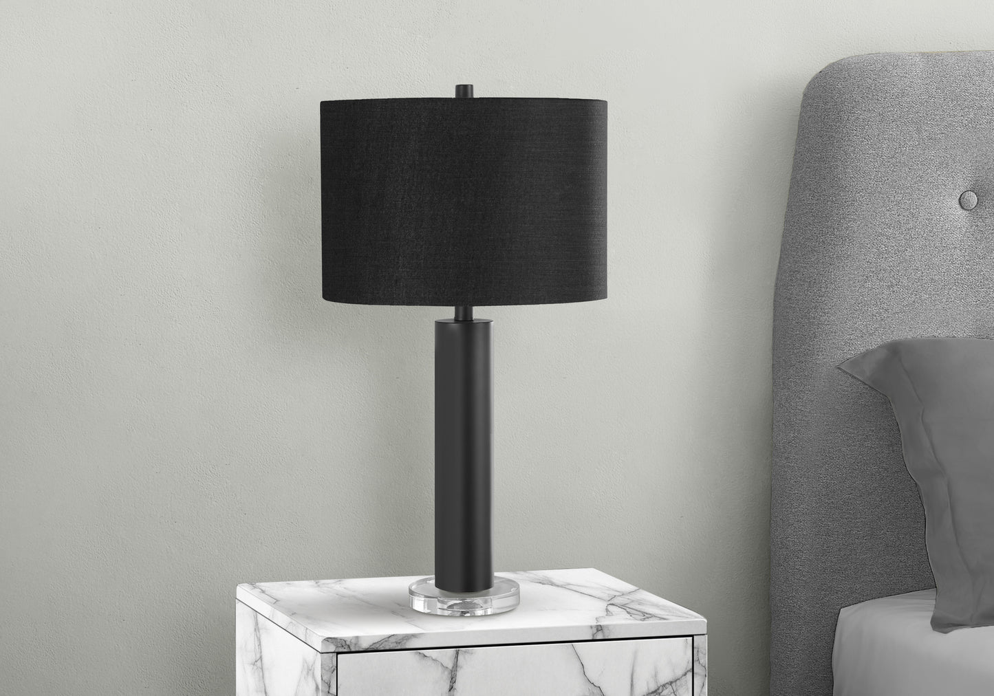 Lighting, 28"h, Table Lamp, Black Metal, Black Shade, Contemporary