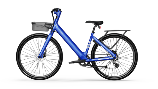 Minimalist Fitness Step-through e-Bike w/ up to 62 miles Max Operating Range and 20 MPH Max Speed - Bolt Blue