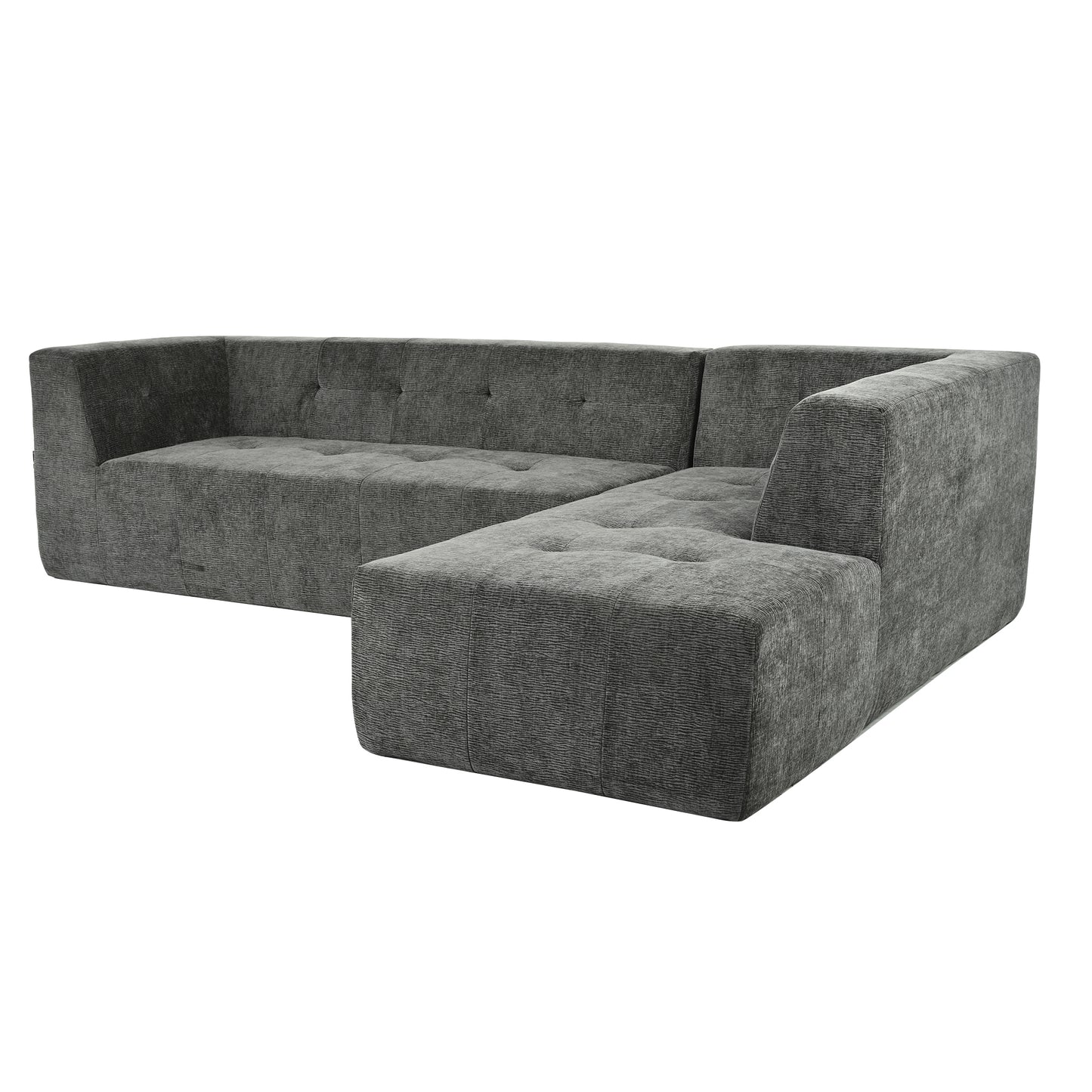 112.2*74" Modular Modular Combination Living Room Sofa Set, Modern Minimalist Sofa, Living Room Upholstered Sofa Bed, Bedroom, 2pcs Computer Free Combination, L-Shaped, Black Gray