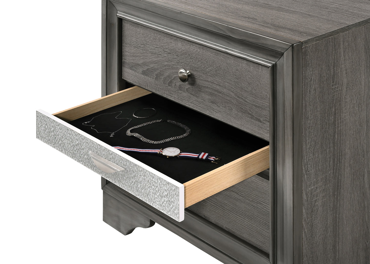 Naima Gray Finish Nightstand