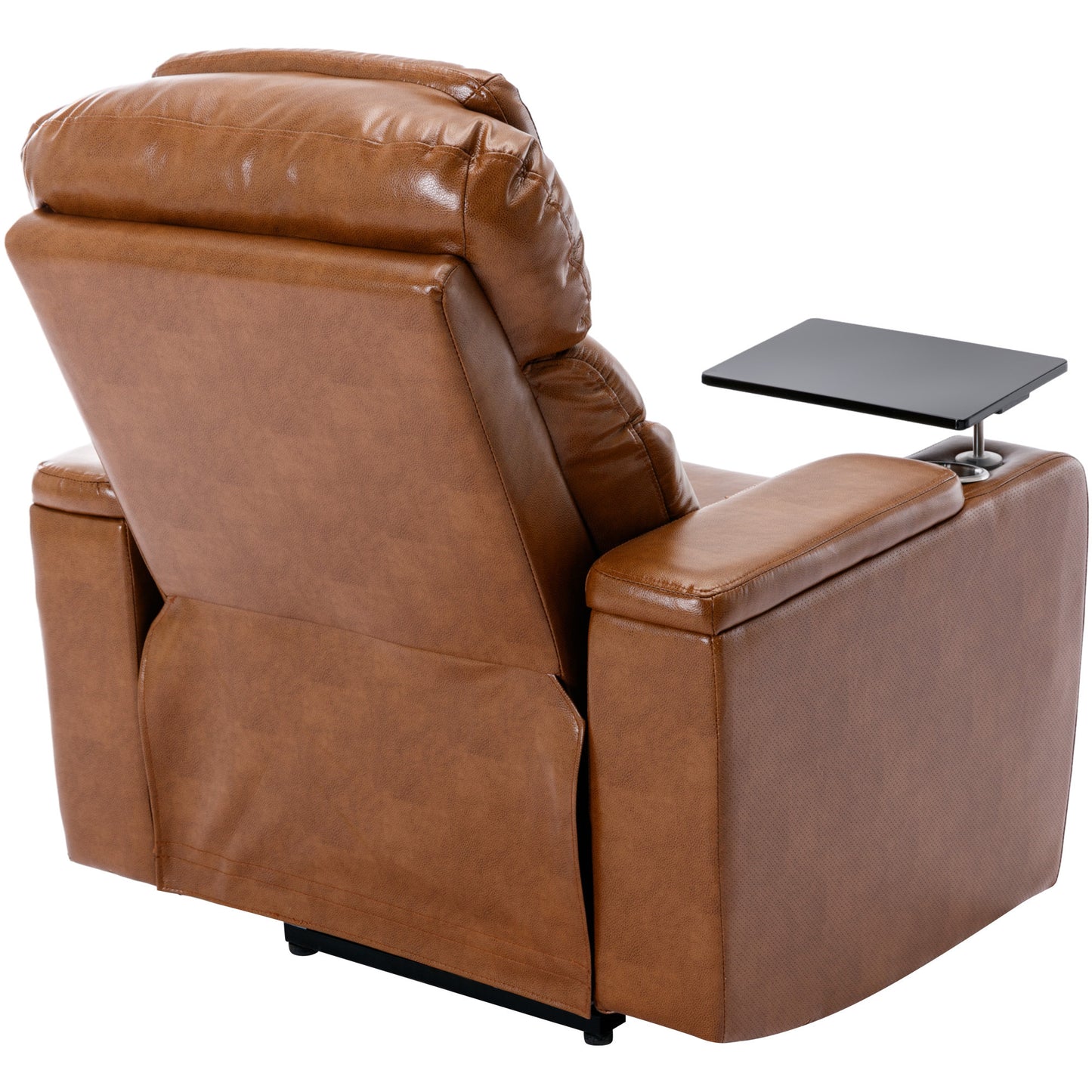 Power Motion Recliner Electric Power Recliner with USB Charging Port, Hidden Arm Storage, Convenient Cup Holder and Bluetooth Speaker,  Light  Brown(Old Sku:SG000800AAS)