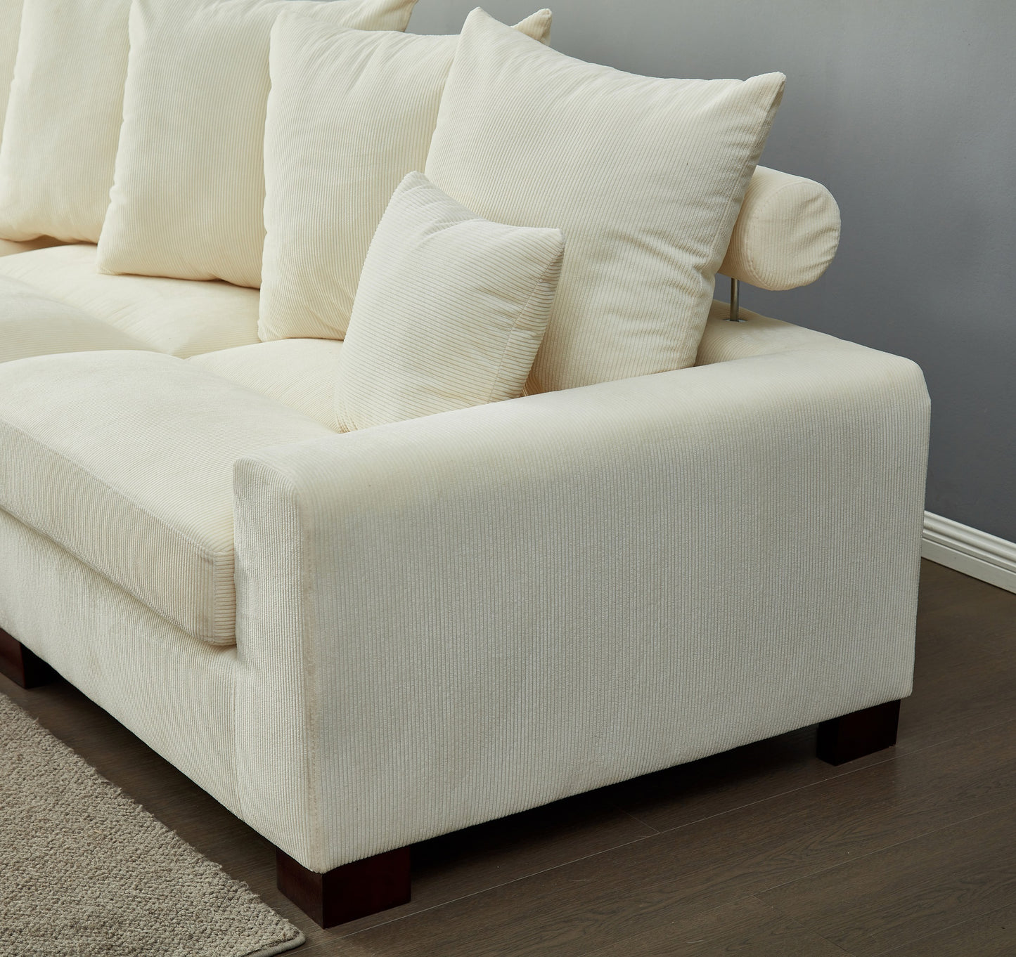 Modular Sectional Sofa,5 Seater Oversized Convertible L & U Shaped Couch, Corduroy Fabric