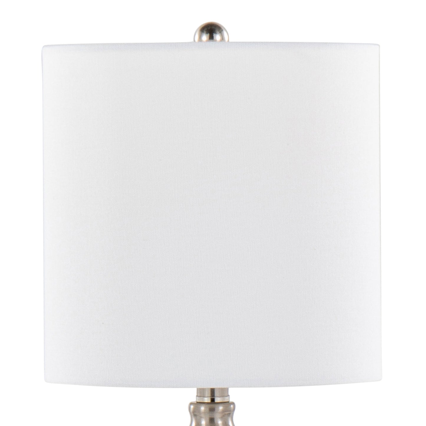 Belle 20" Contemporary Glass Accent Lamp in Clear Wrinkle Glass, Brushed Nickel and White Linen Shade from Grandview Gallery by LumiSource - Set of 2