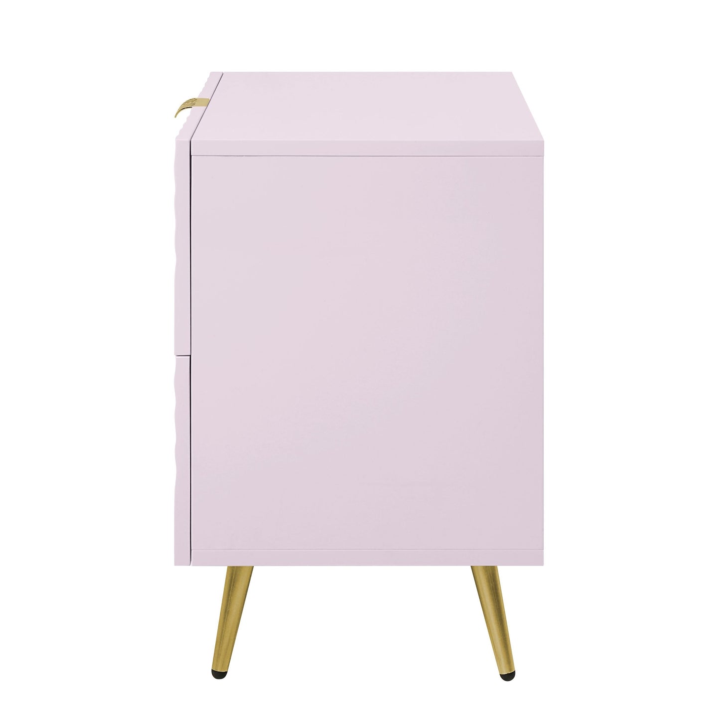 Pink High Gloss 2-Drawer Nightstand