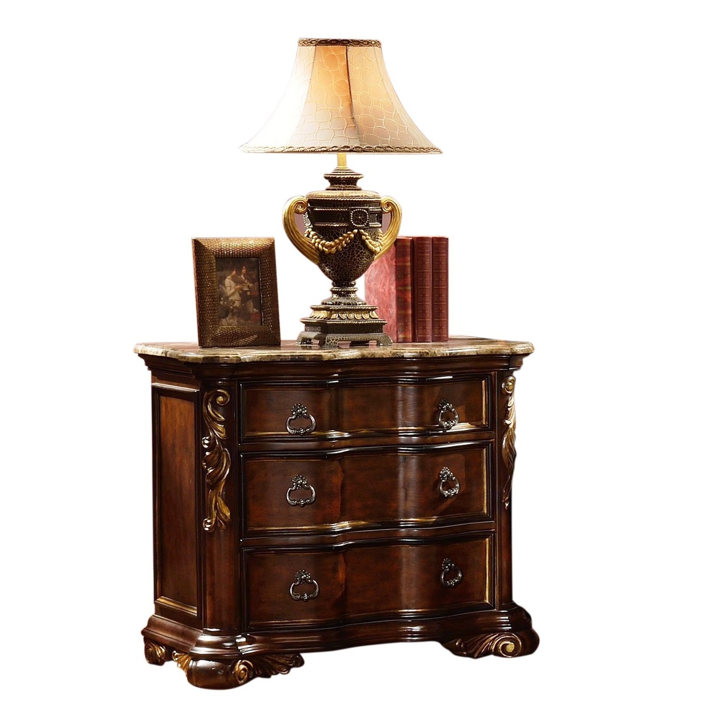 Traditional style Night stand made with wood in Dark Walnut
