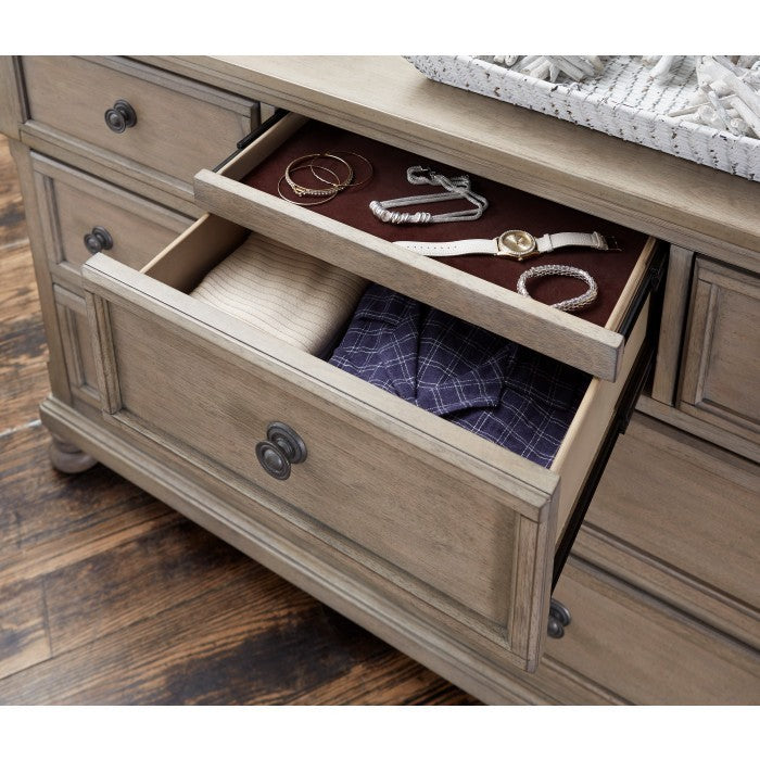 Classic Bedroom Furniture 1pc Dresser with 7 Drawers and Jewelry Tray Traditional Design Furniture Gray Finish