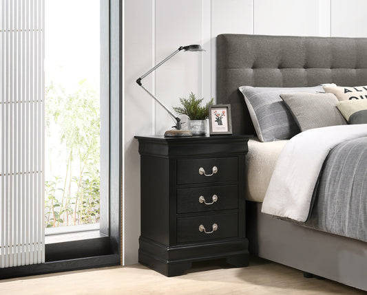 Timeless Black Nightstand With Storage Options