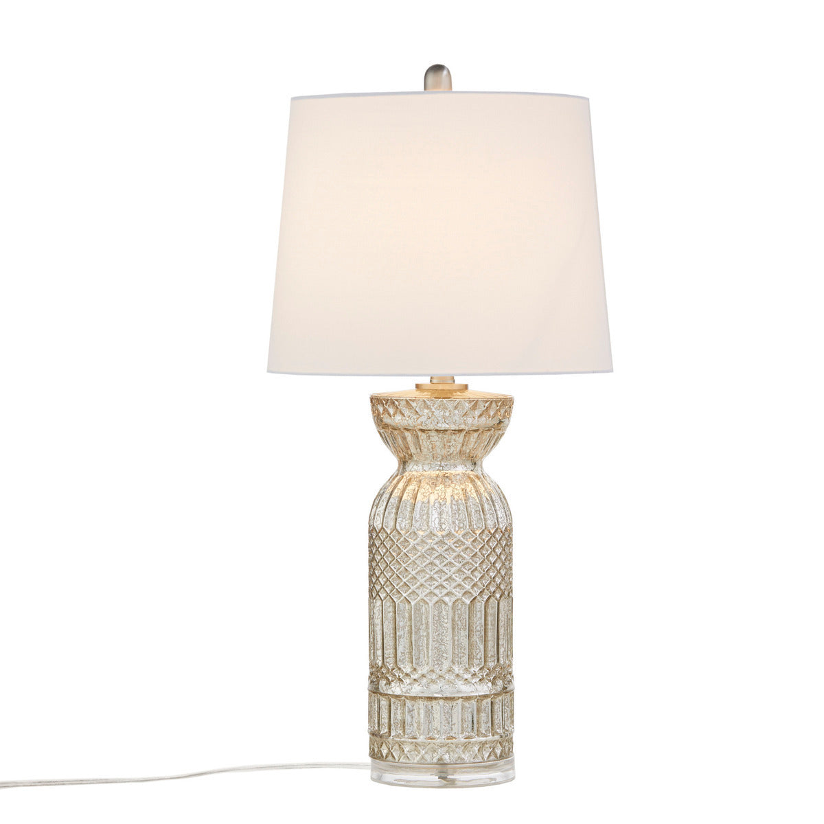 Textured Glass and Acrylic Base Table Lamp