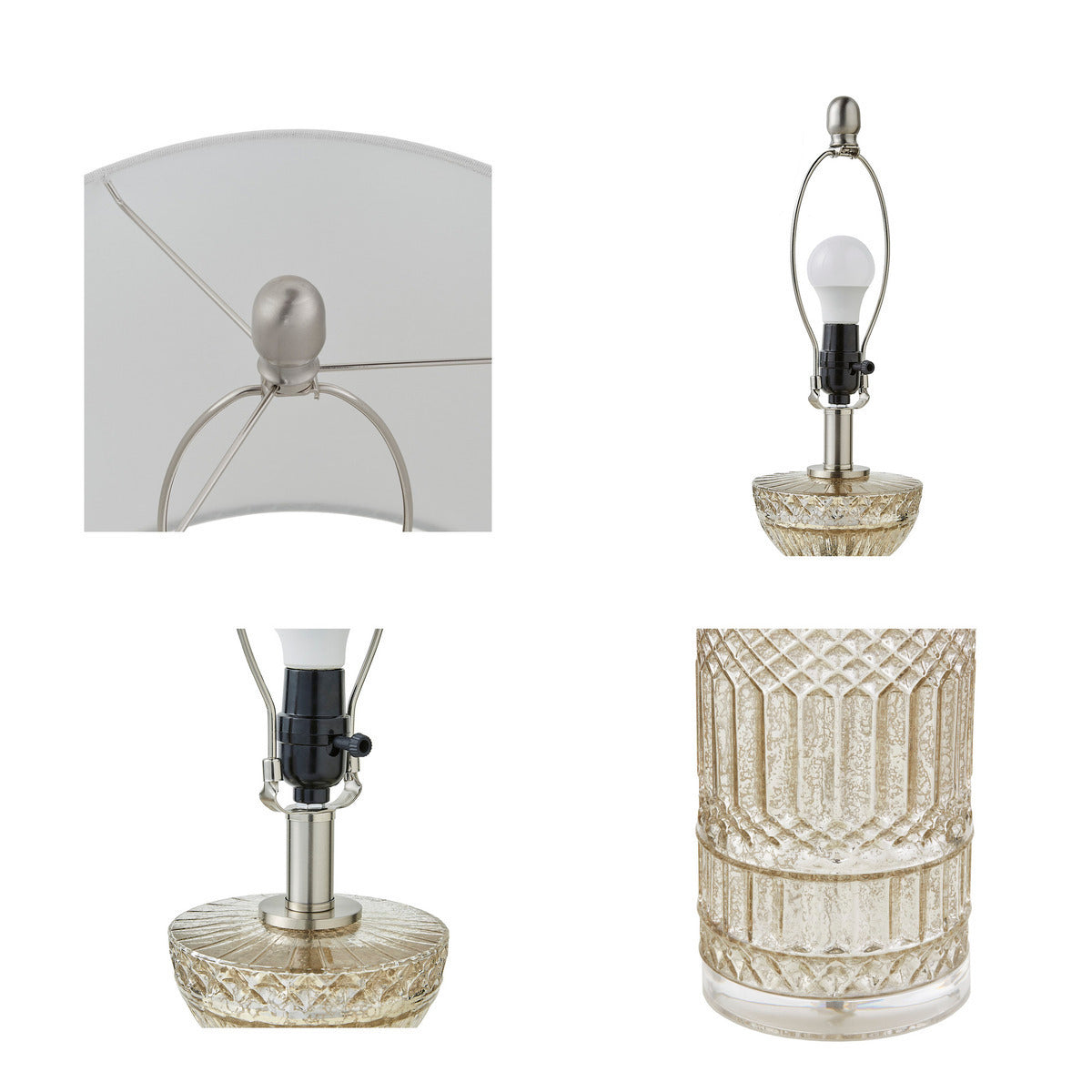 Textured Glass and Acrylic Base Table Lamp