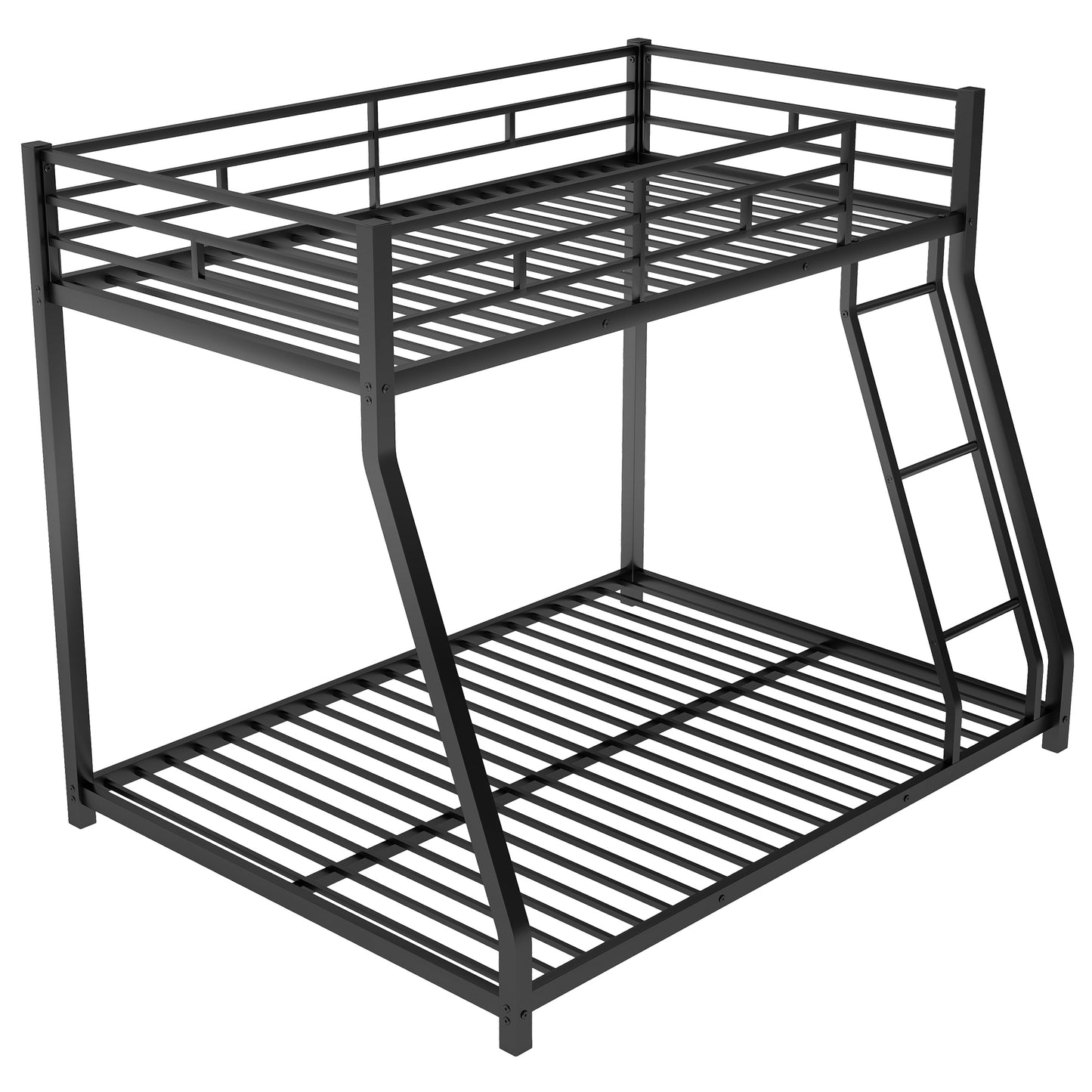 Metal Floor Bunk Bed, Twin over Full,Black(OLD SKU:MF193244AAB)