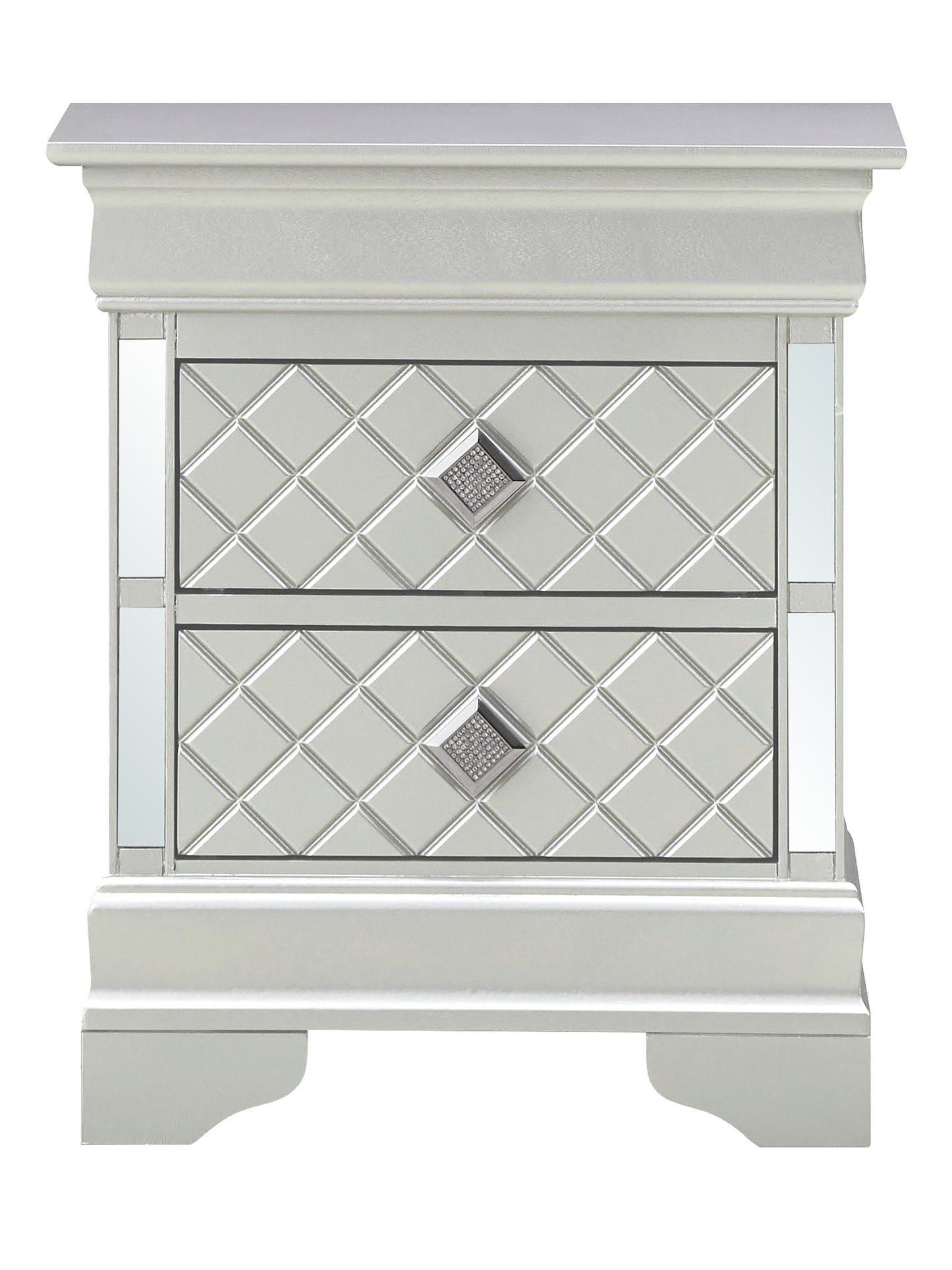 Sleek Silver Champagne Nightstand