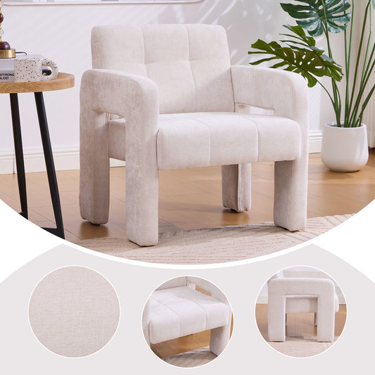 Modern Minimalist Casual Single Armchair Living Room, Bedroom, Office Area Upholstered Chair Comfortable Padded Armchair Nordic Style Casual Seating