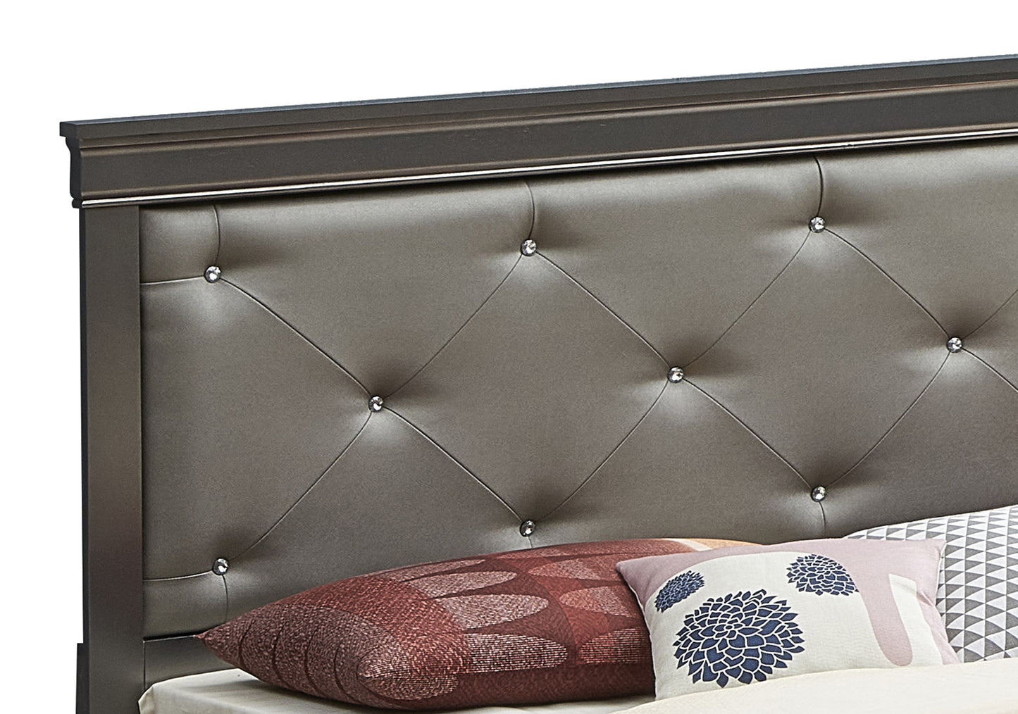 Transitional Queen Bed In Metallic Black