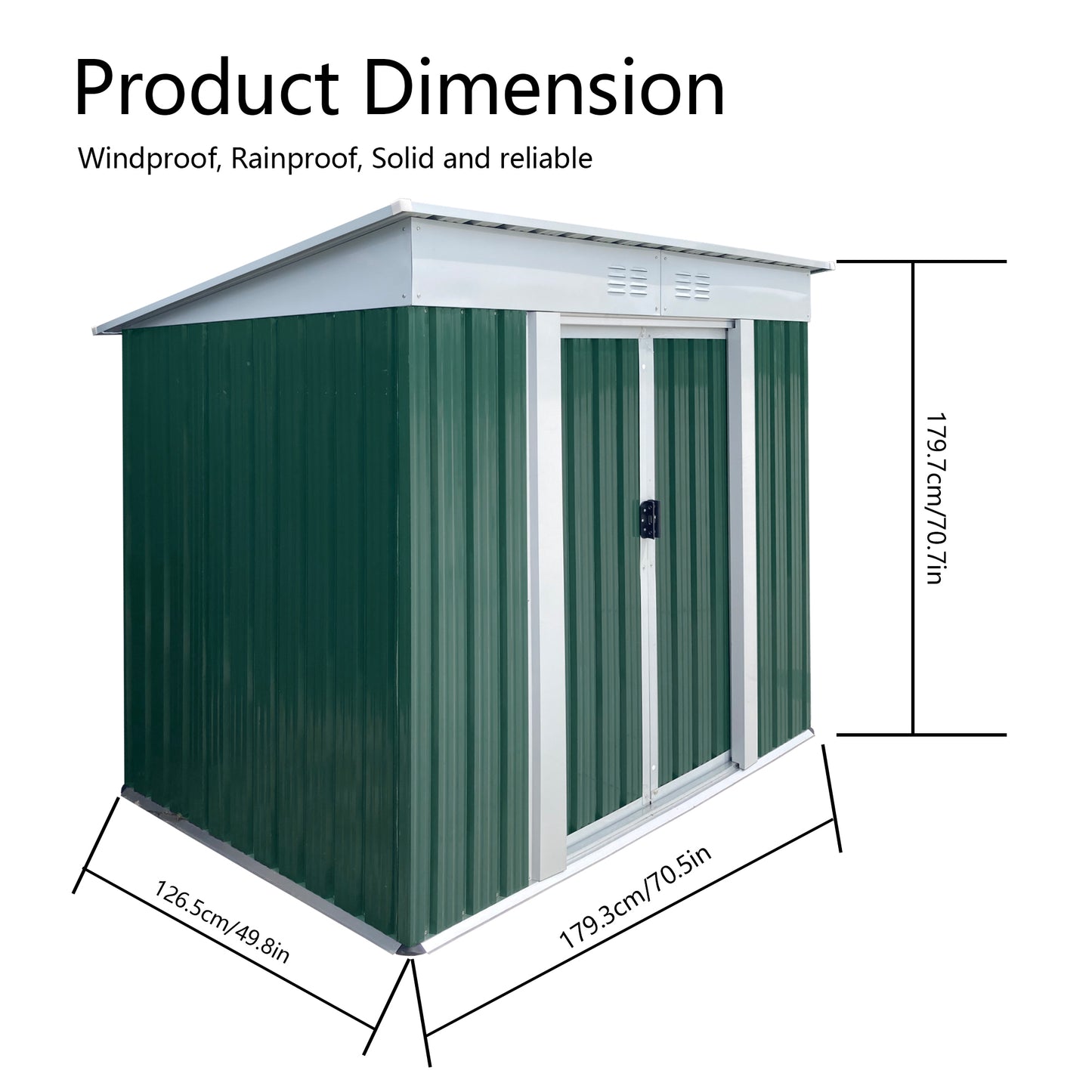 Outdoor Storage Sheds 6FTx4FT Pent Roof Green