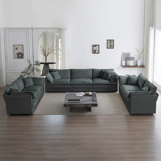 3 Piece Sofa Set Oversized Sofa Comfy Sofa Couch, 2 Pieces of 2 Seater and 1 Piece of 3 Seater Sofa  for Living Room, Deep Seat Sofa Gray Chenille