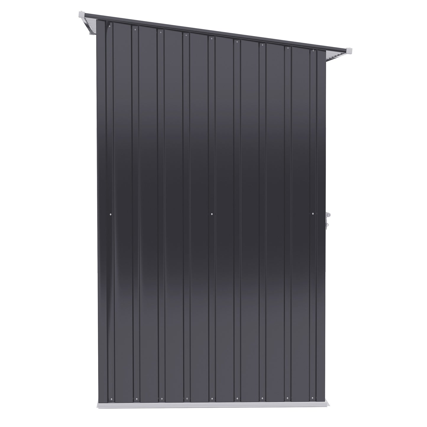 Outsunny 3.3' x 3.4' Outdoor Storage Shed, Galvanized Metal Utility Garden Tool House, Lockable Door for Backyard, Bike, Patio, Garage, Lawn, Dark Gray