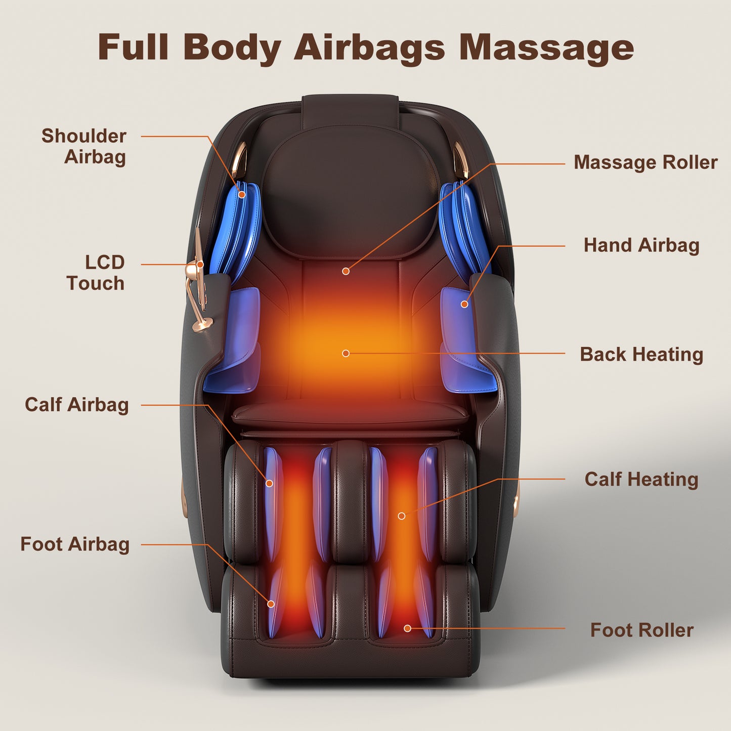 Deluxe Massage Chair, Full Body Zero Gravity Recliner with AI Voice Control, SL Track, Bluetooth, Foot Rollers, Airbags, Heating (Black)