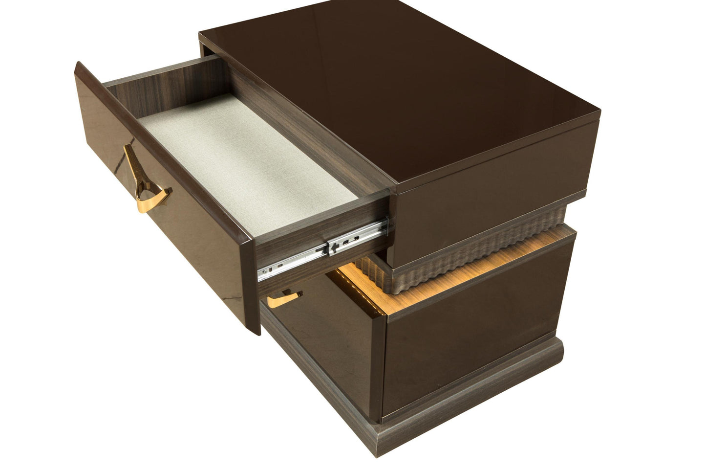 Modern Style 2-Drawer Night stand Made with Wood in Brown