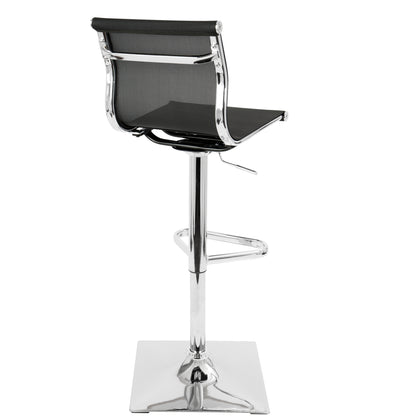 Mirage Contemporary Adjustable Barstool with Swivel in Black by LumiSource