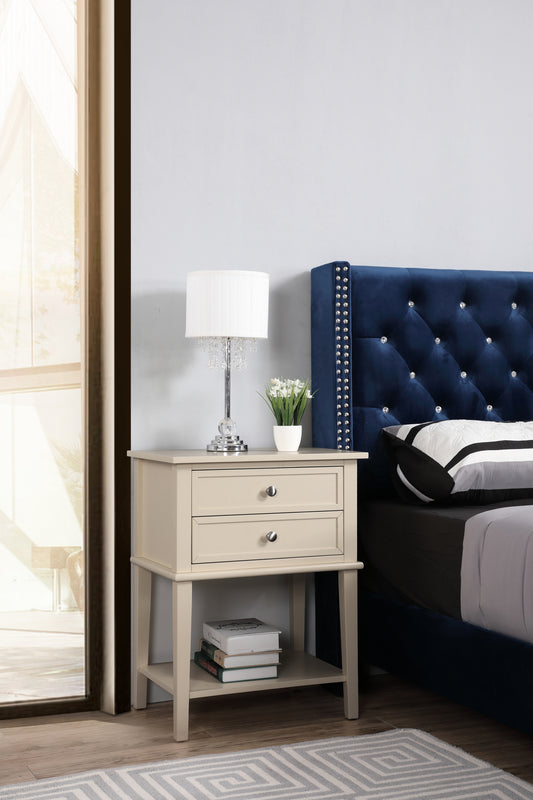 Stylish Beige Contemporary Nightstand