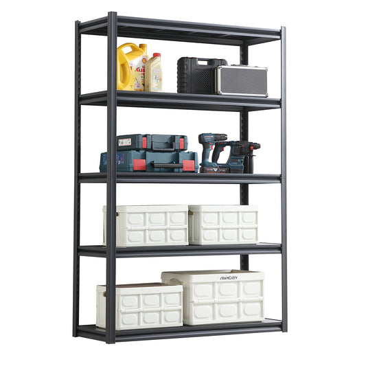 5 Tier Heavy Duty Metal Storage Shelves,Easy to Assemble,Adjustable,Storage Shelves for Basements, Garages and Kitchen, 72 "H*47.2 "W*17.7 "D