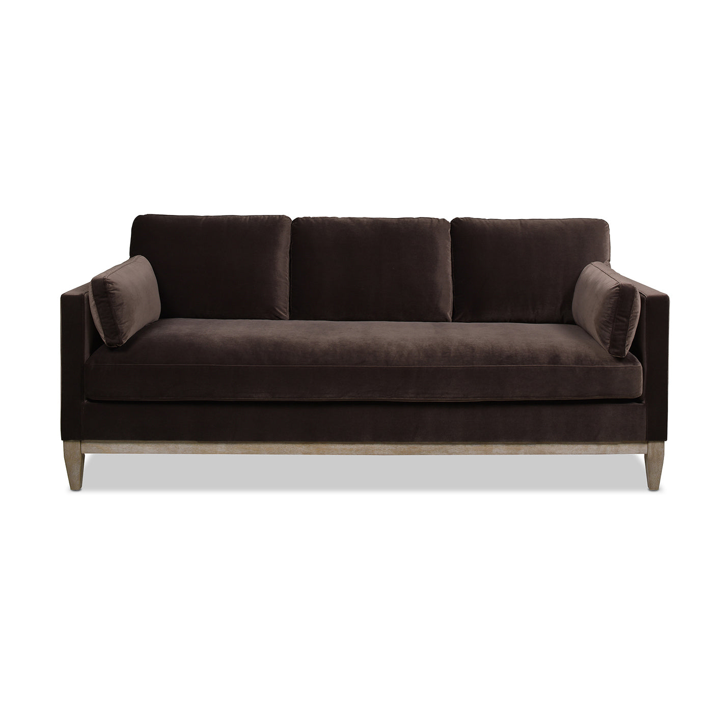 Knox 84" Modern Farmhouse Sofa, Deep Brown Performance Velvet