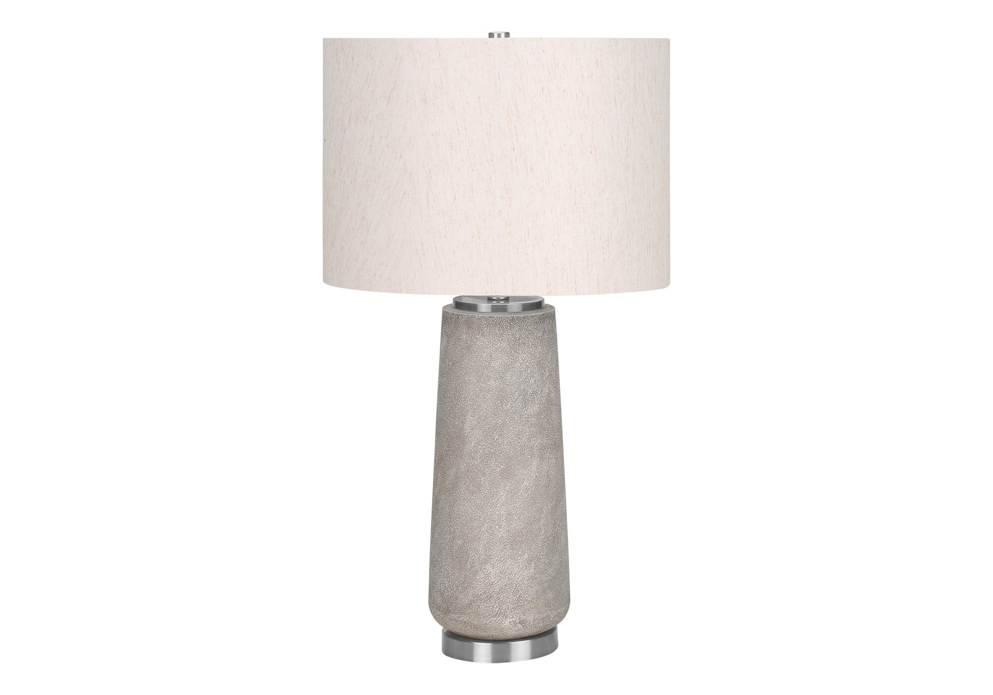 Lighting, 29"h, Table Lamp, Grey Resin, Ivory / Cream Shade, Modern