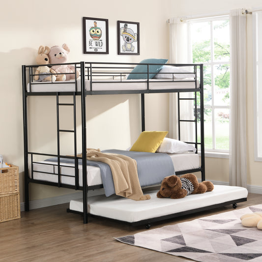 METAL Bunk Bed with trundle  Black