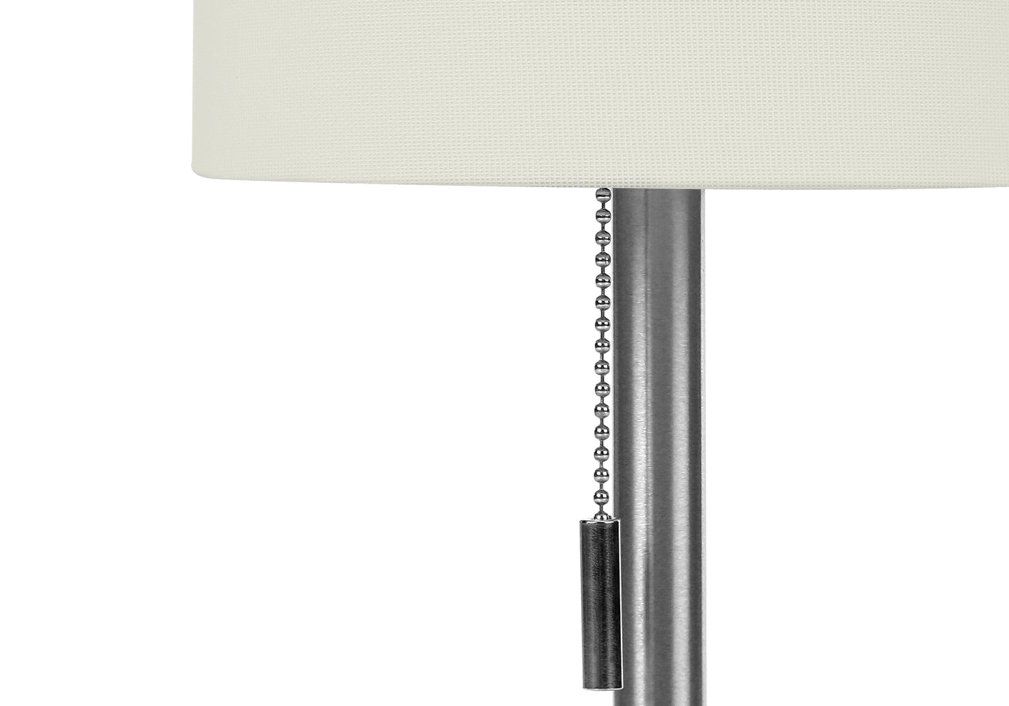 Lighting, Set Of 2, 17"h, Table Lamp, Usb Port Included, Nickel Metal, Ivory / Cream Shade, Contemporary