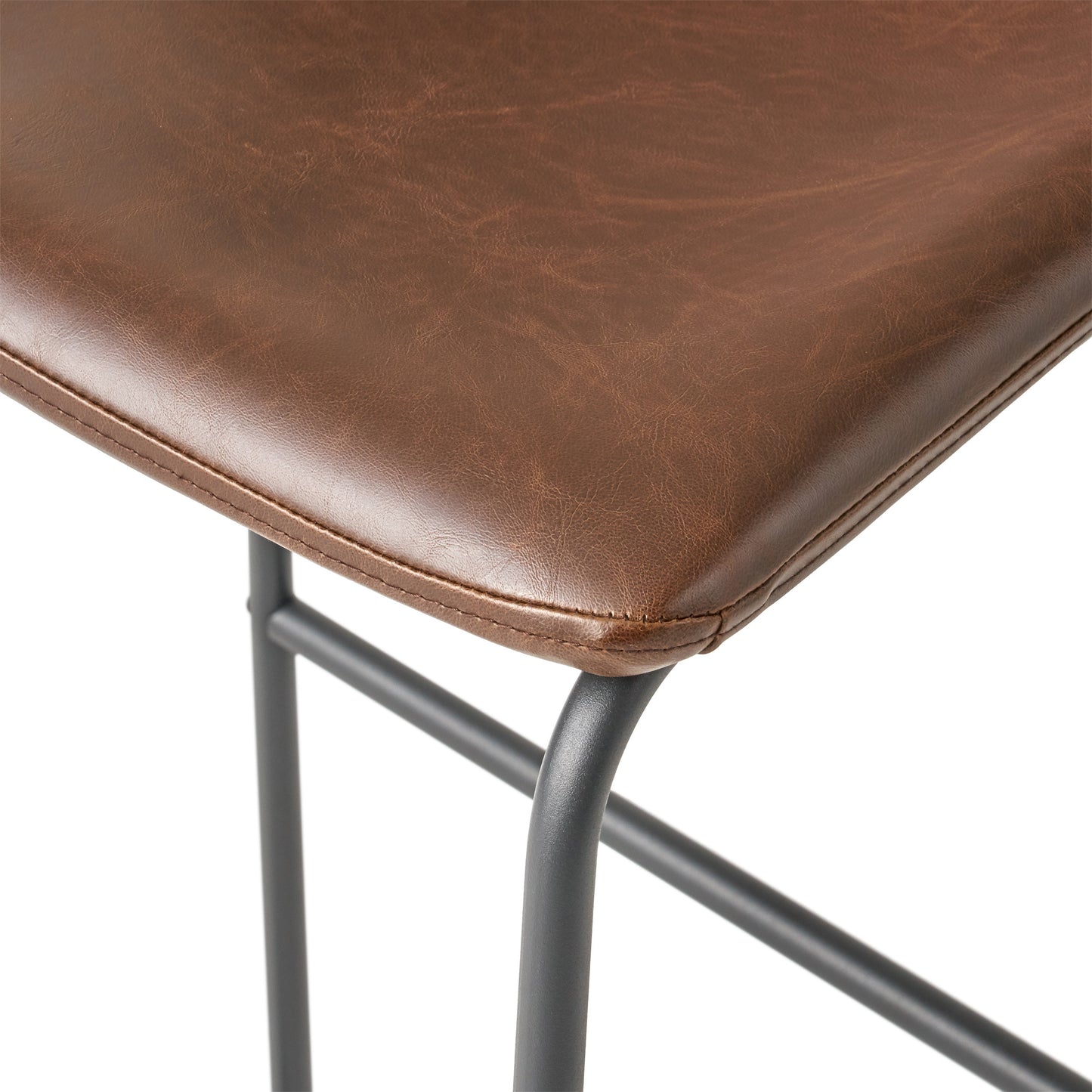 Set of 2 30" Cedric Faux Leather Barstool Vintage Brown