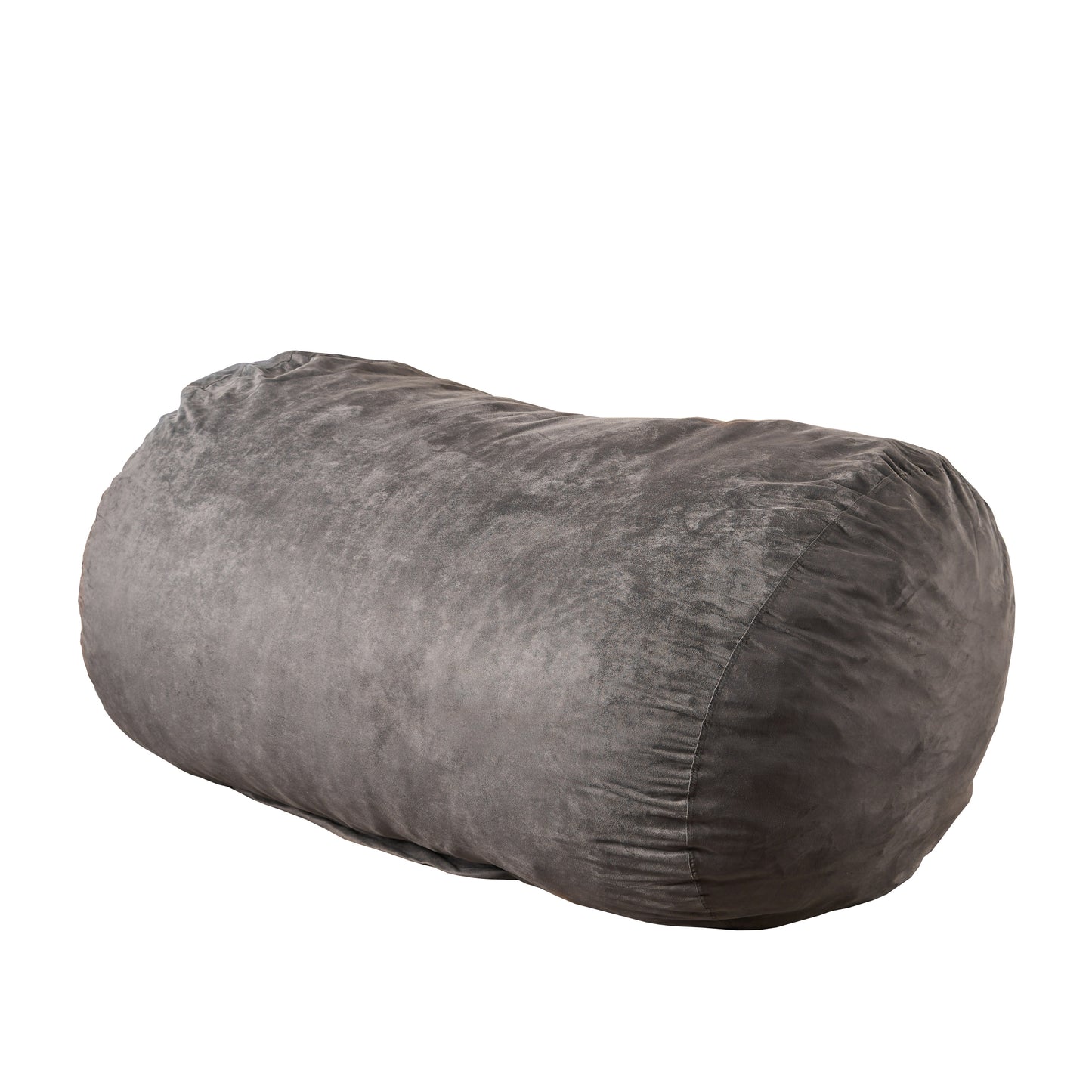 Nest 6.5 Foot Cylindrical Suede Bean Bag, Charcoal