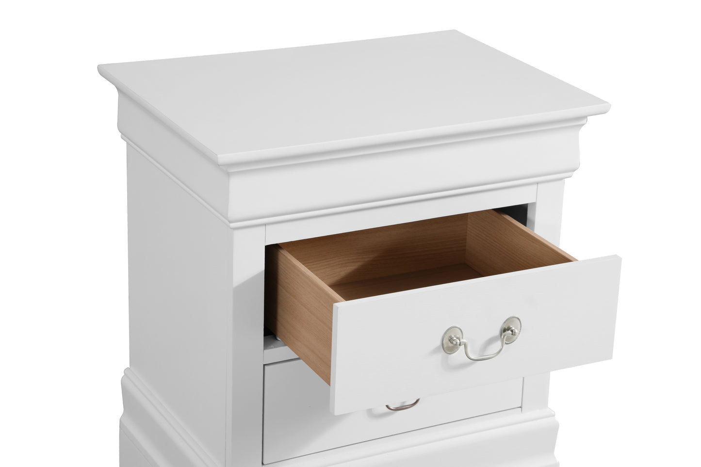 Elegant White Traditional Nightstand