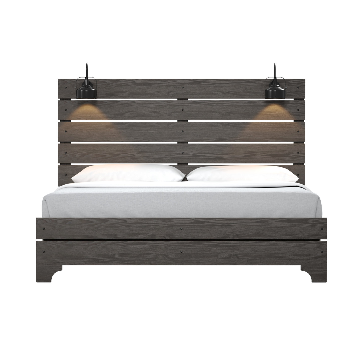 Junipe Brown King Bed With Lights