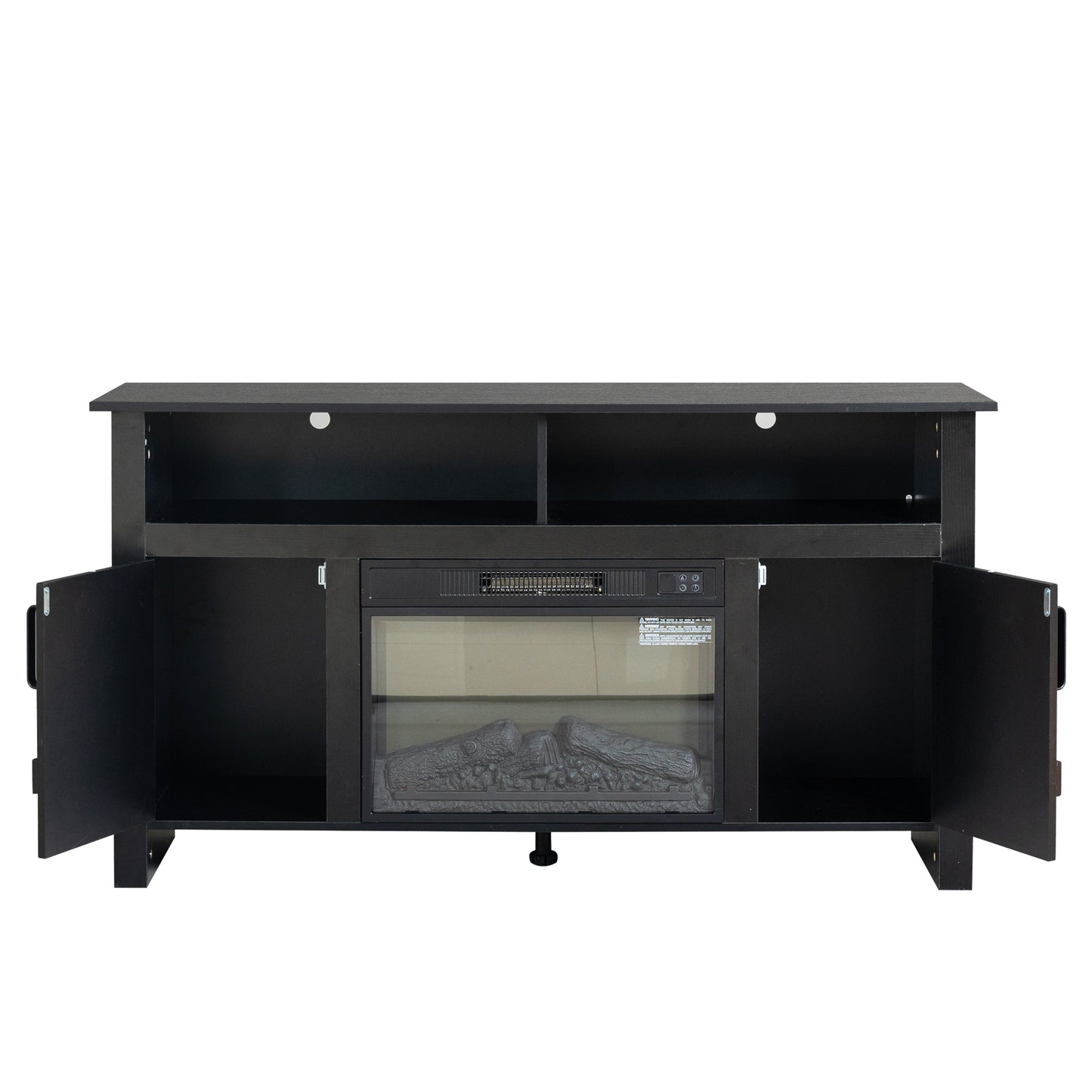 TVstandTVcabinet,media console,storage cabinet,entertainment center,with electronicfireplace and remote control,using the latest infrared heating technology,electronic flame beautiful,safe color:black