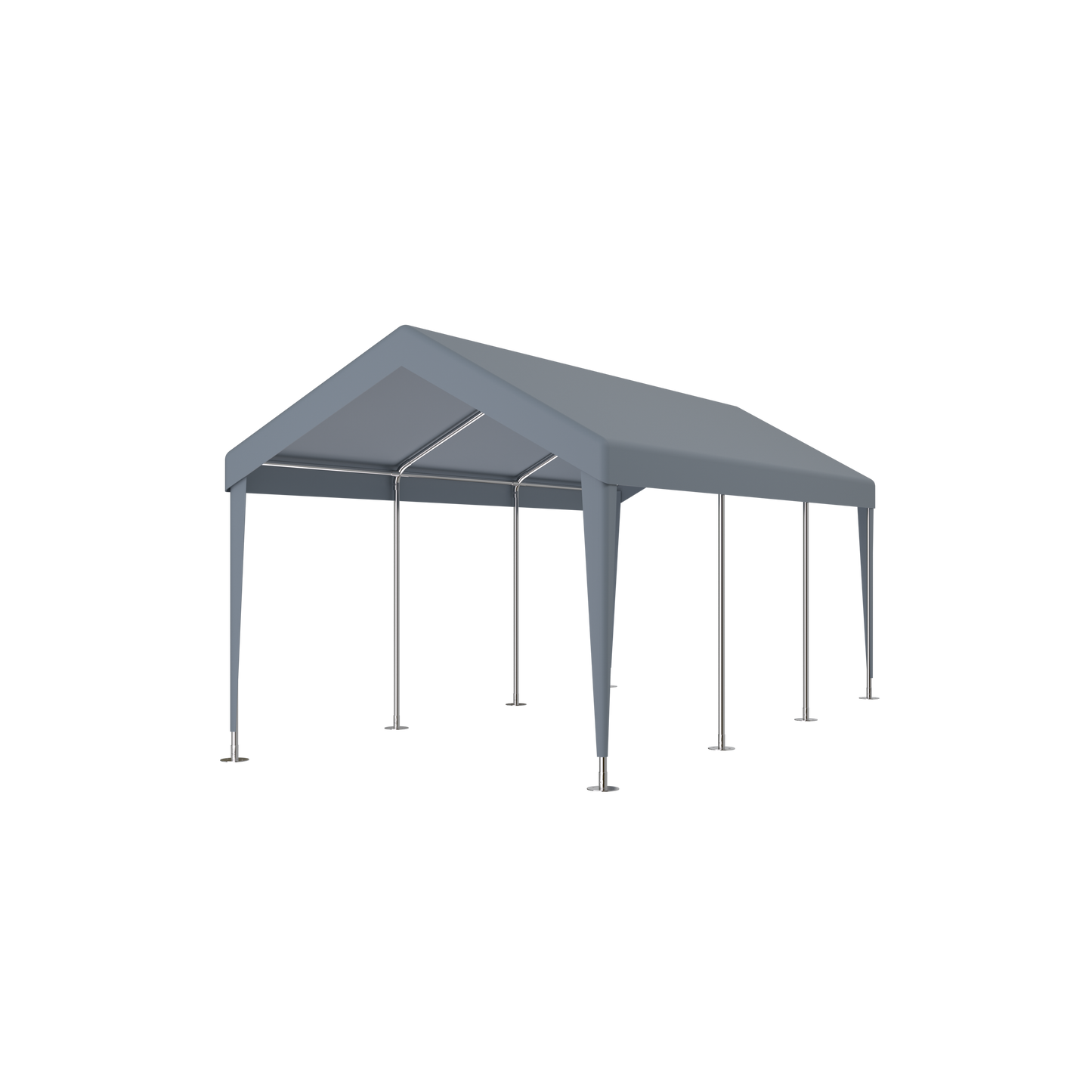 Carport 12' x 20' Portable Garage, Heavy Duty Car Port Canopy with 2 Roll-up Doors & 4 Ventilated Windows for Car, Truck, Boat, Garden Tools,grey