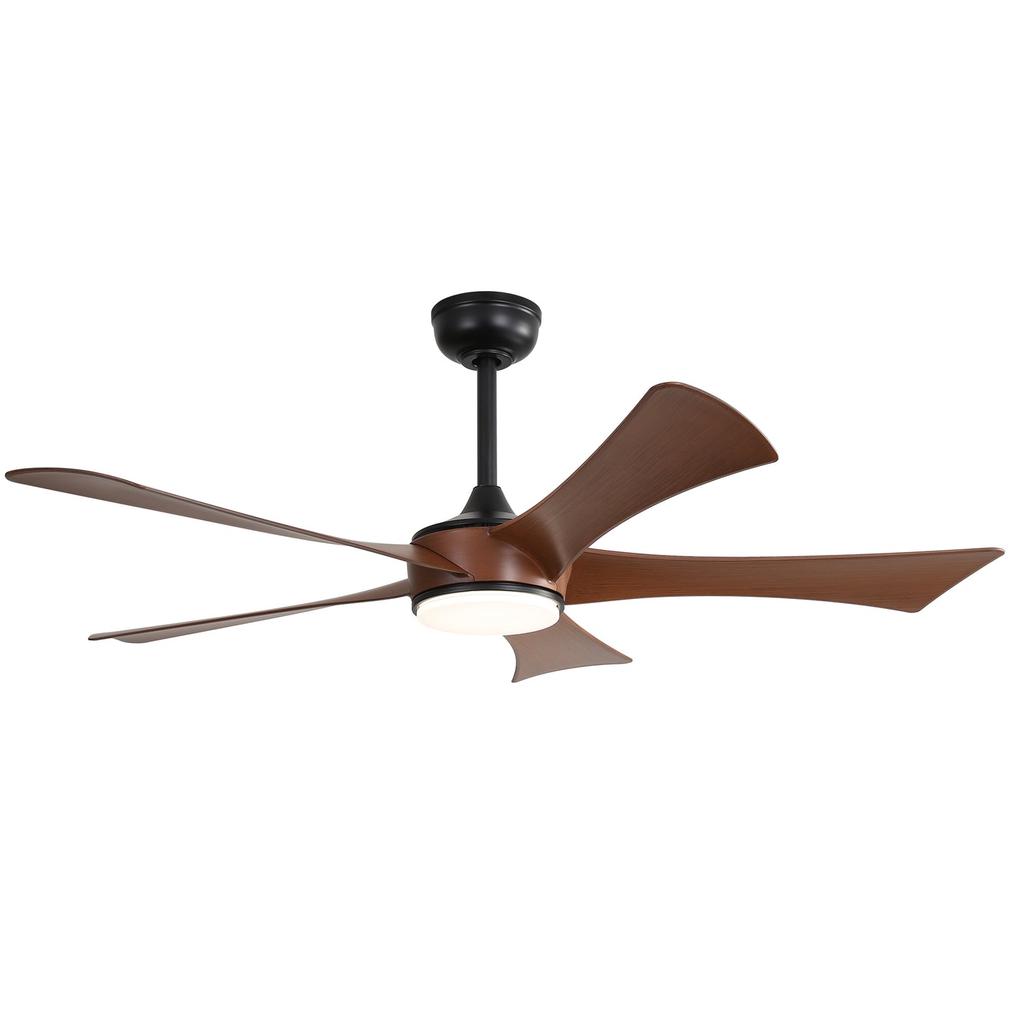 52 Inch Modern Ceiling Fan With 3 Color Dimmable 5 ABS Blades Remote Control Reversible DC Motor With Led Light
