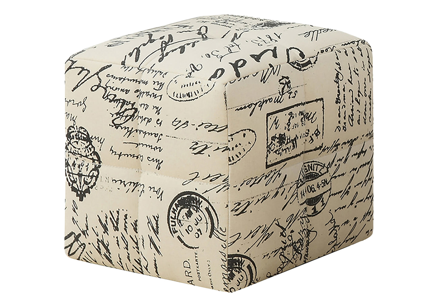 Ottoman, Pouf, Footrest, Foot Stool, Set Of 2, Juvenile, Beige Fabric, Transitional